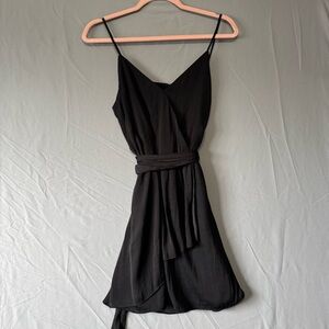 Naked Zebra Womens Mini Wrap Dress S Black LBD Event Whimsigoth Dark Fairy